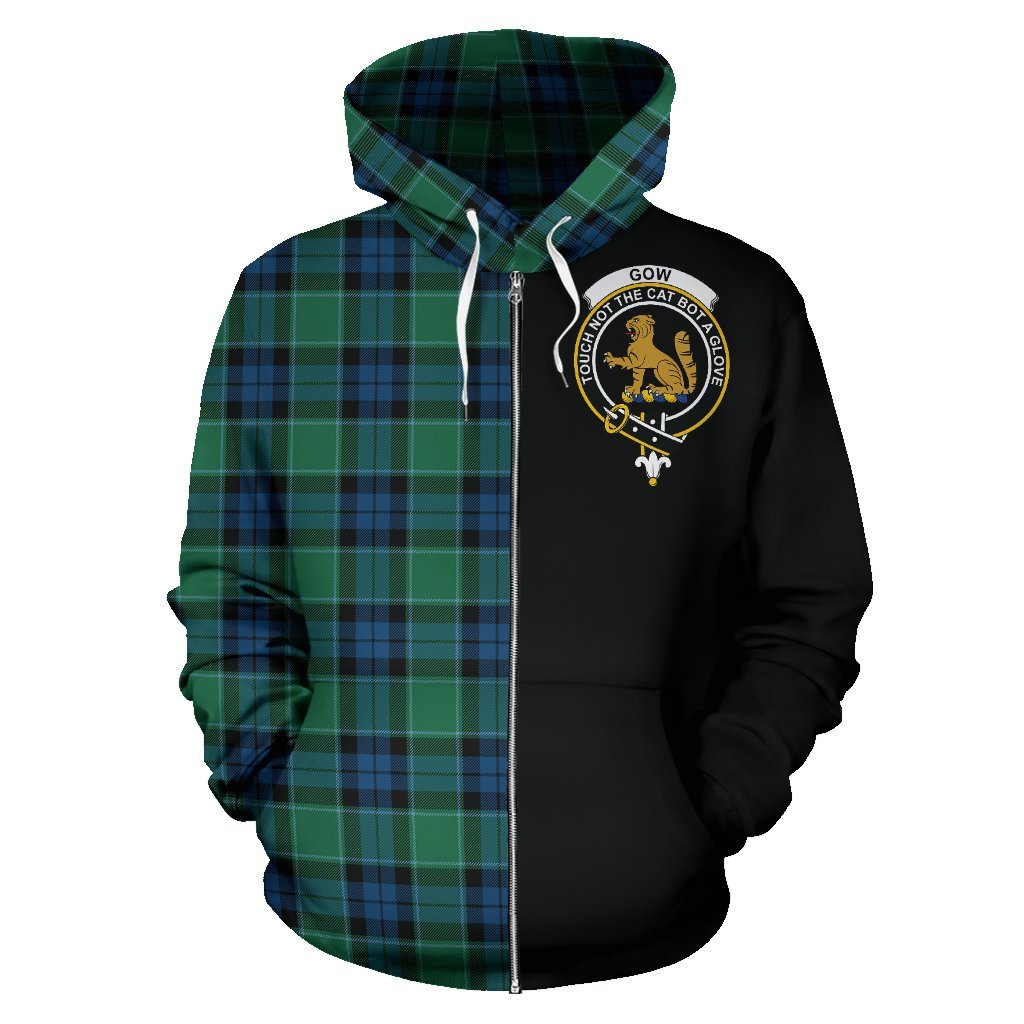 Graham of Menteith Ancient Tartan Crest Zipper Hoodie - Half Of Me Style