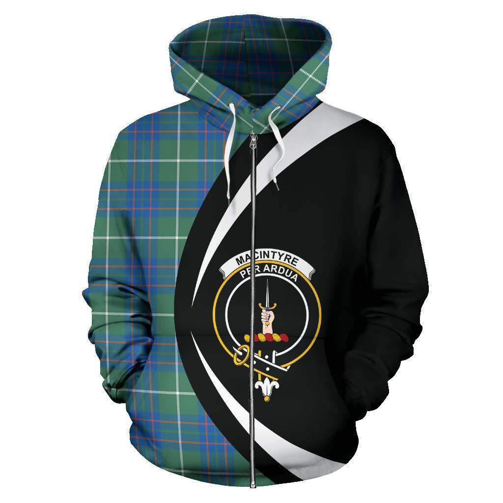 MacIntyre Hunting Ancient Tartan Crest Zipper Hoodie - Circle Style