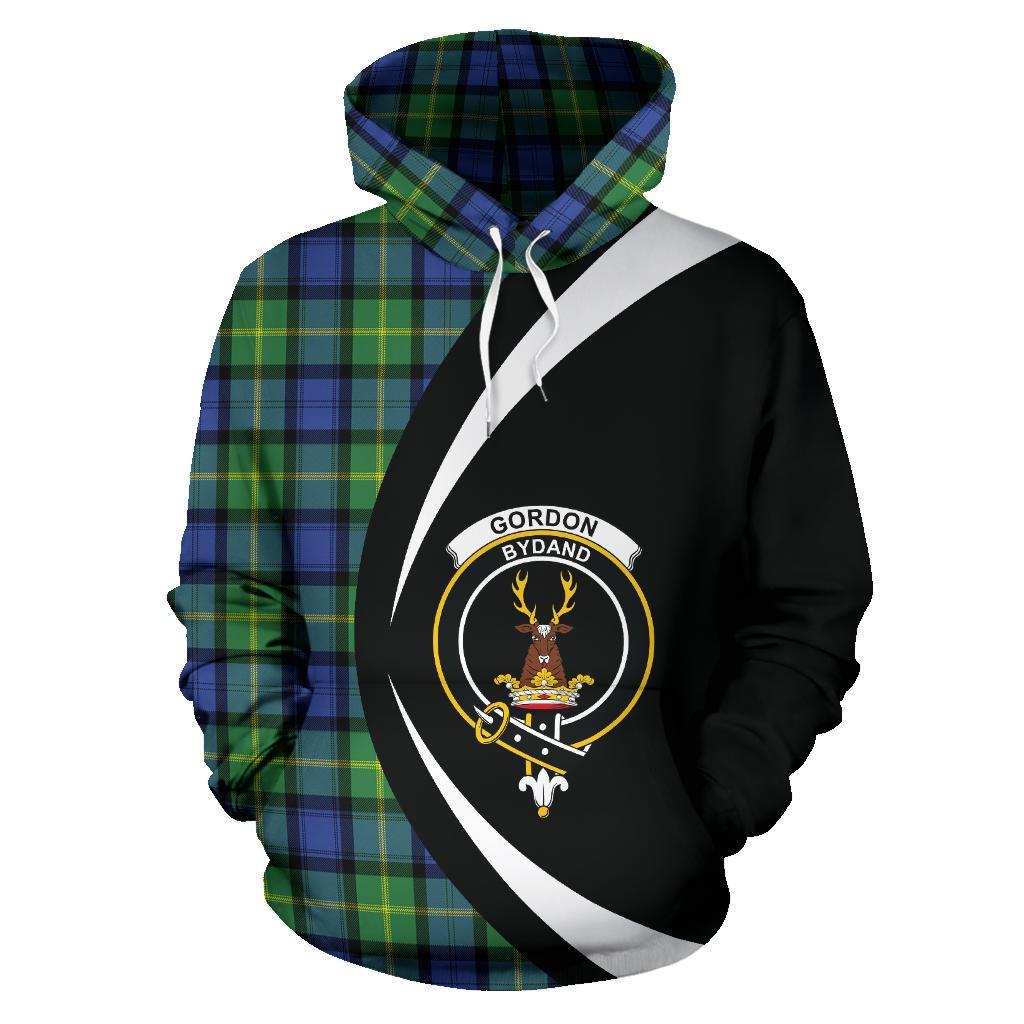 Gordon Old Ancient Tartan Crest Hoodie - Circle Style