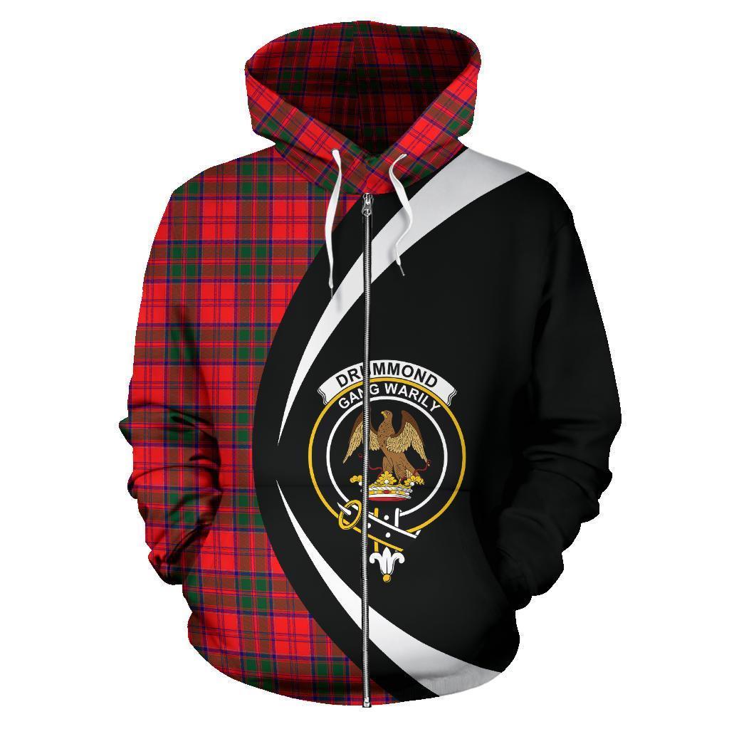 Drummond Modern Tartan Crest Zipper Hoodie - Circle Style