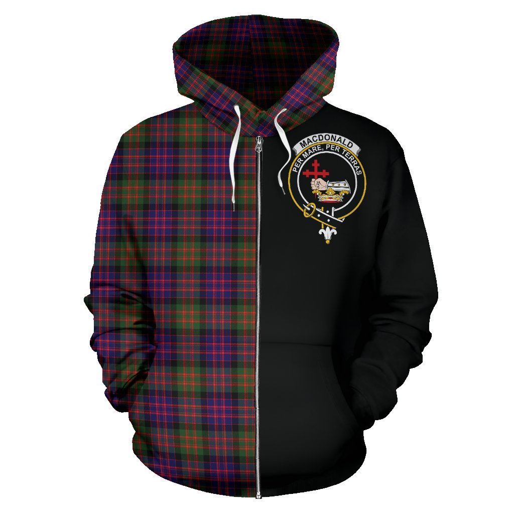 MacDonald Modern Tartan Crest Zipper Hoodie - Half Of Me Style