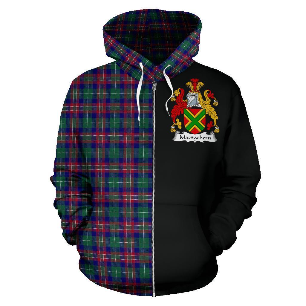 MacEachern Tartan Crest Zipper Hoodie - Half Of Me Style