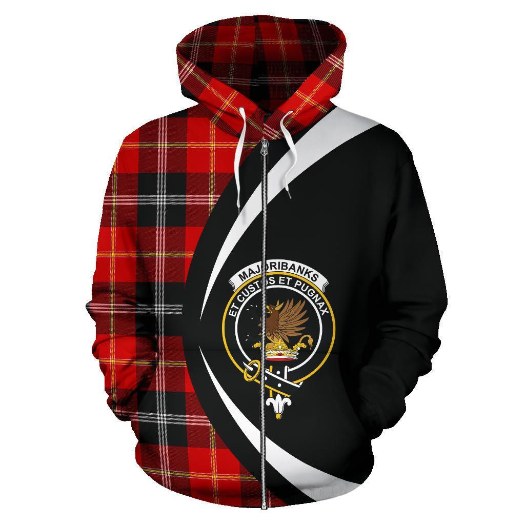 Marjoribanks Tartan Crest Zipper Hoodie - Circle Style