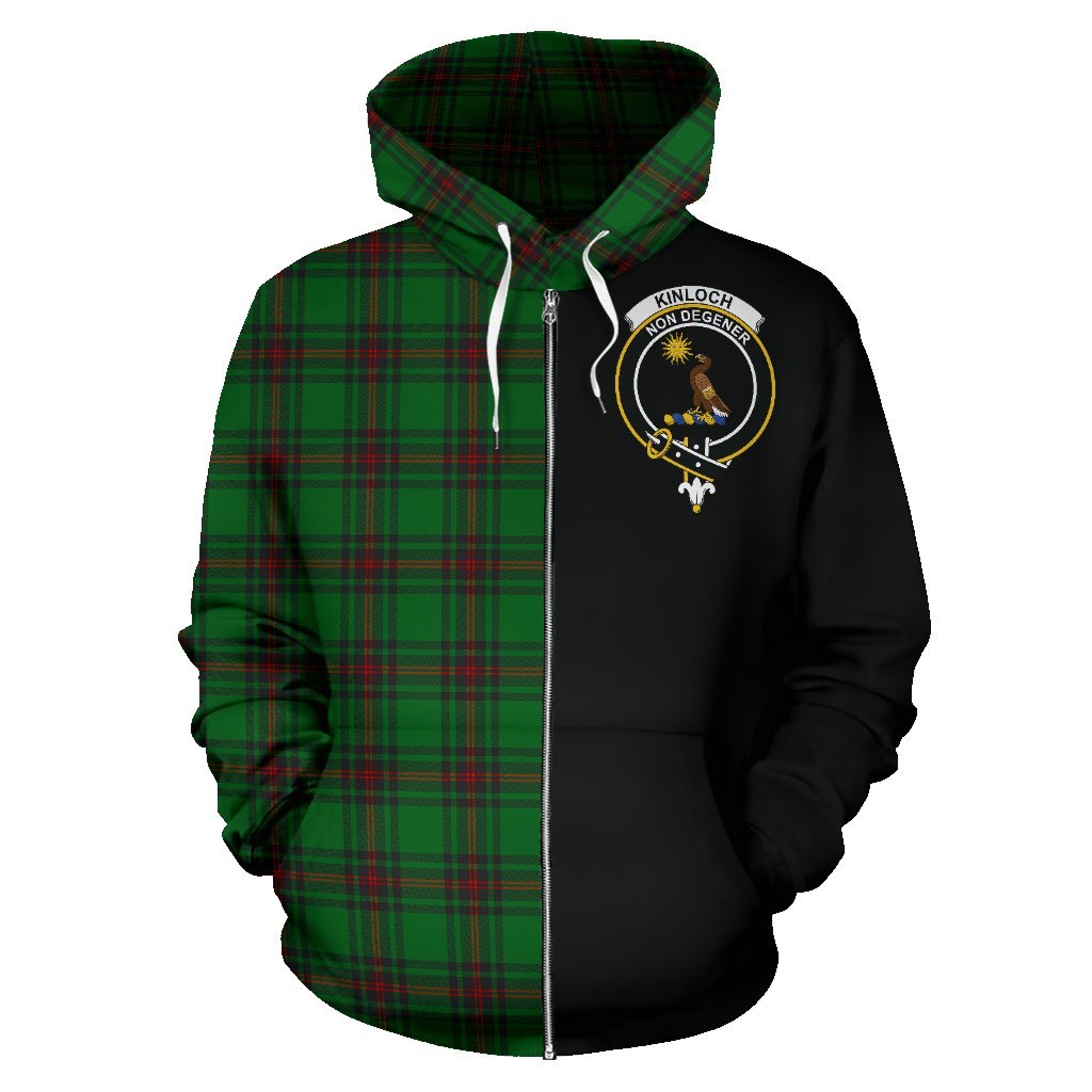 Kinloch Tartan Crest Zipper Hoodie - Half Of Me Style