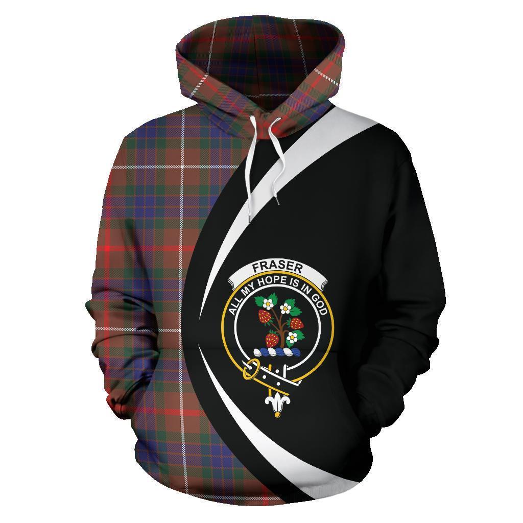 Fraser Hunting Modern Tartan Crest Hoodie - Circle Style