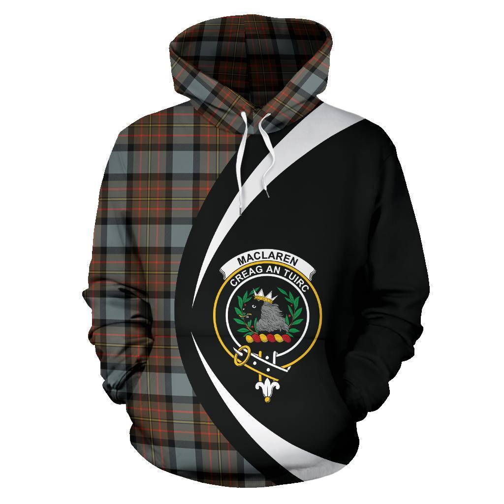 MacLaren Weathered Tartan Crest Hoodie - Circle Style