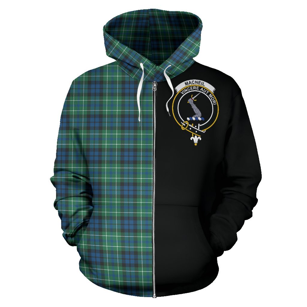 MacNeill of Colonsay Ancient Tartan Crest Zipper Hoodie - Half Of Me Style