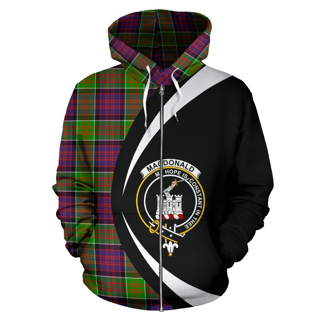 MacDonald Tartan Crest Zipper Hoodie - Circle Style