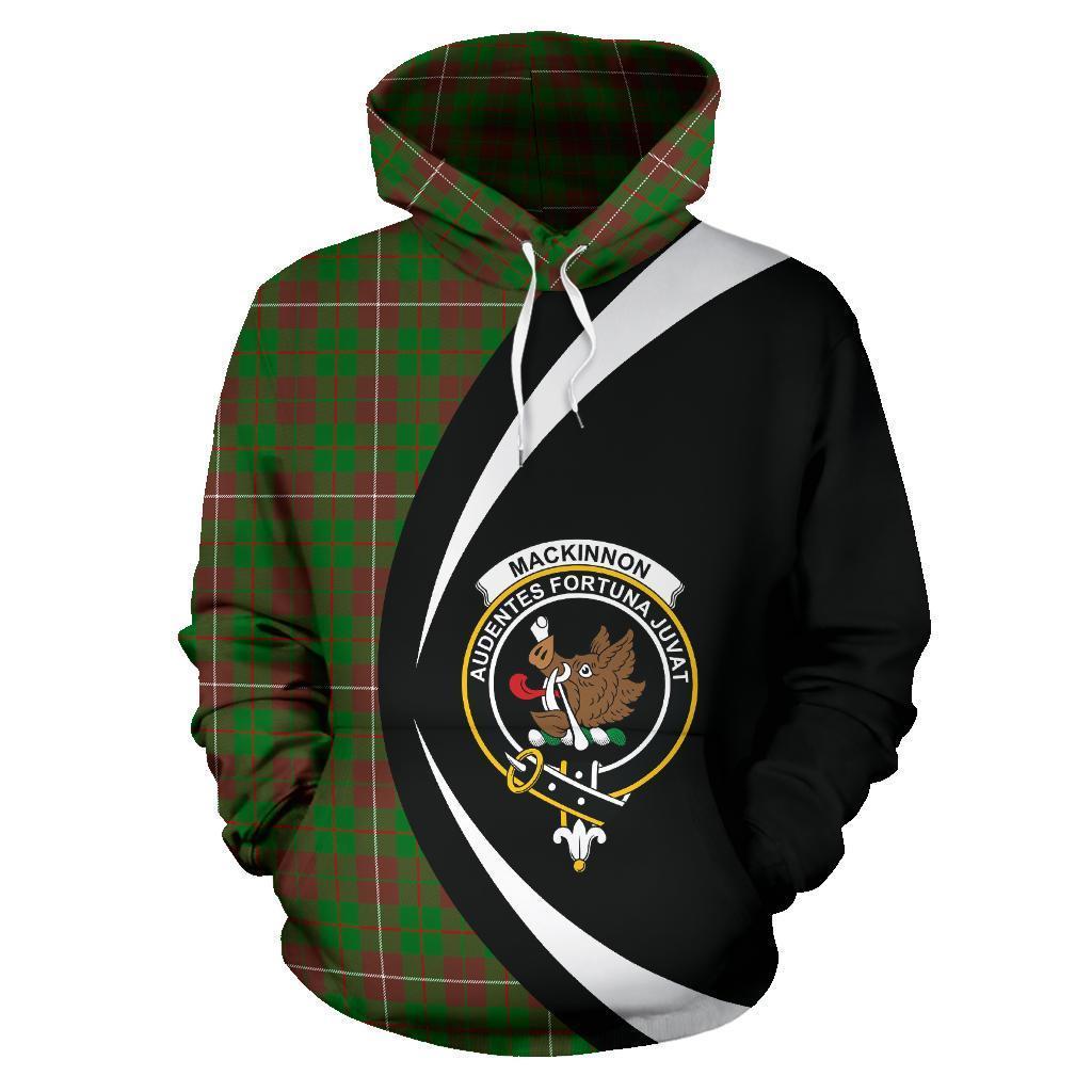 MacKinnon Hunting Modern Tartan Crest Hoodie - Circle Style