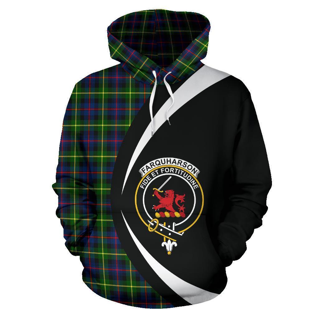 Farquharson Modern Tartan Crest Hoodie - Circle Style