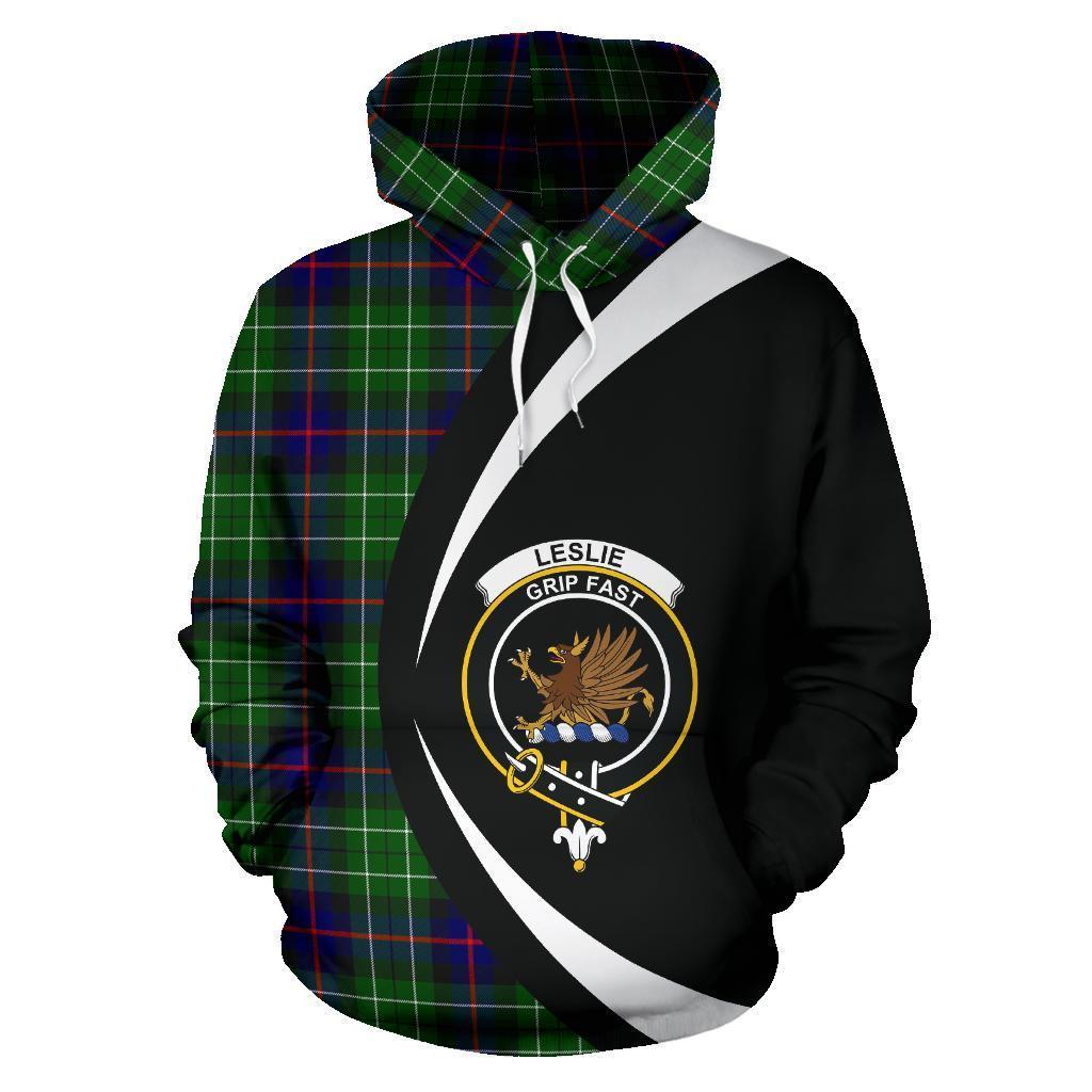 Leslie Hunting Tartan Crest Hoodie - Circle Style