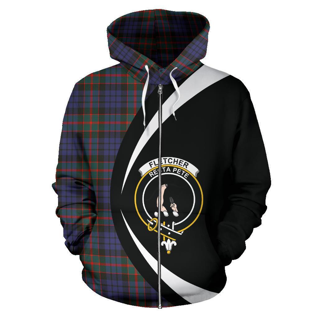 Fletcher of Dunans Tartan Crest Zipper Hoodie - Circle Style