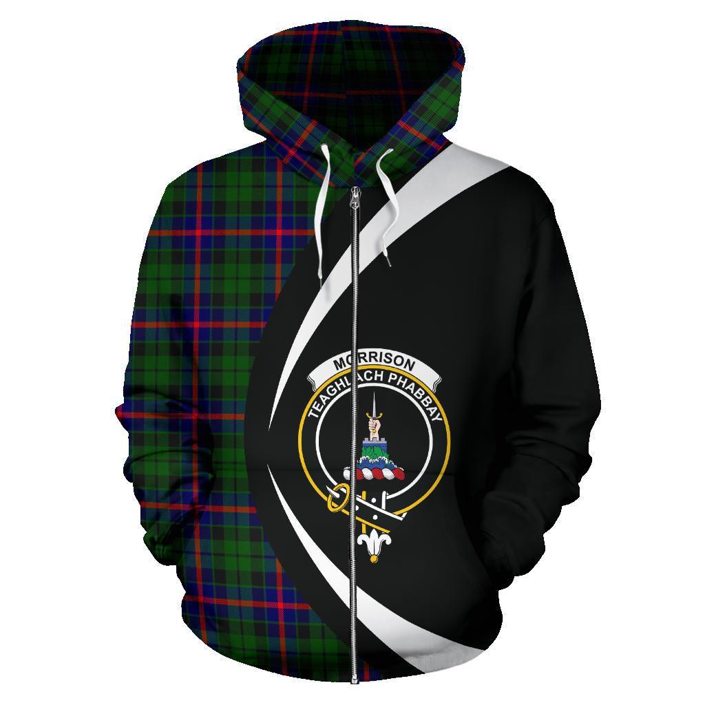 Morrison Modern Tartan Crest Zipper Hoodie - Circle Style