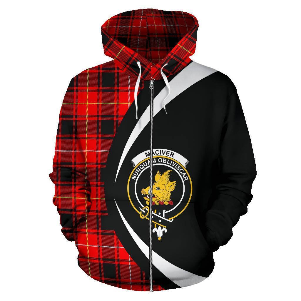 MacIver Modern Tartan Crest Zipper Hoodie - Circle Style