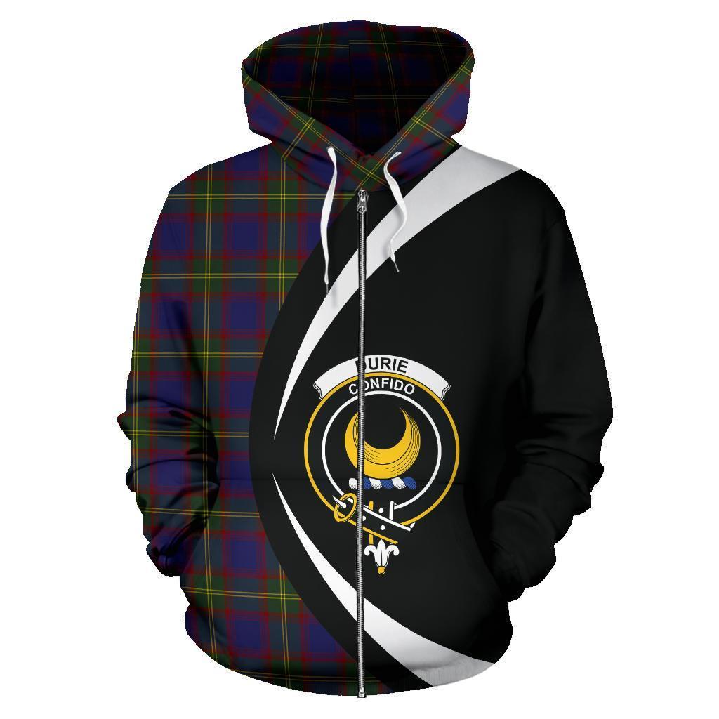 Durie Tartan Crest Zipper Hoodie - Circle Style