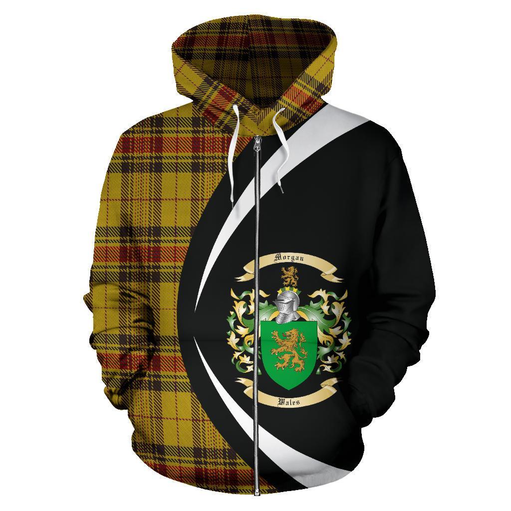 Morgan Of Wales Tartan Crest Zipper Hoodie - Circle Style