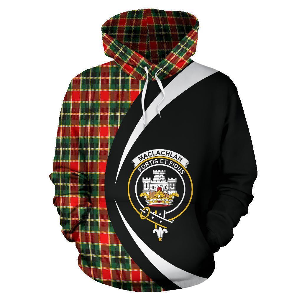 MacLachlan Hunting Modern Tartan Crest Hoodie - Circle Style