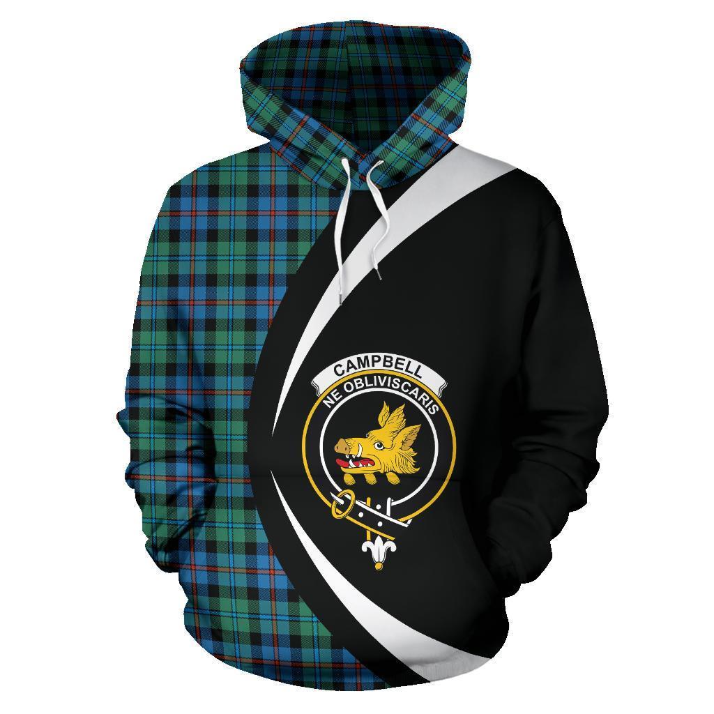 Campbell of Cawdor Ancient Tartan Crest Hoodie - Circle Style