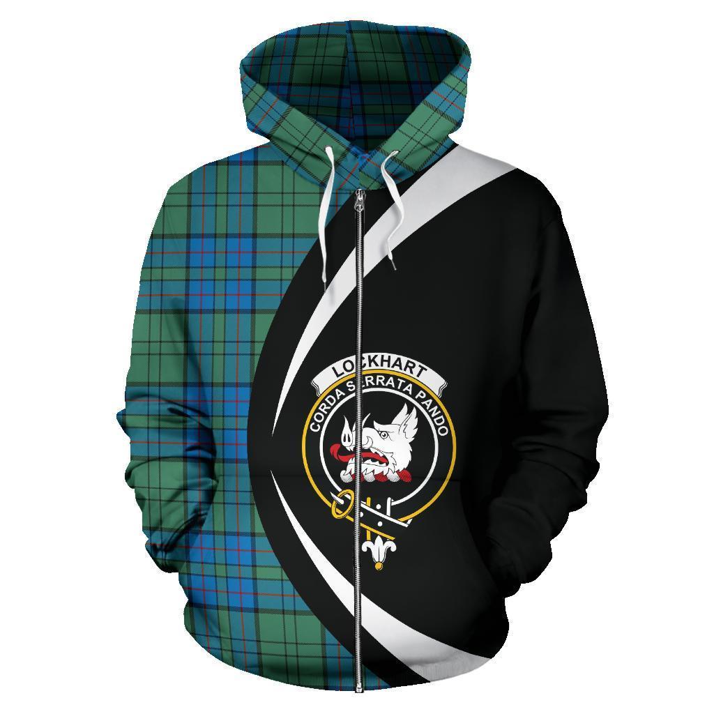 Lockhart Tartan Crest Zipper Hoodie - Circle Style