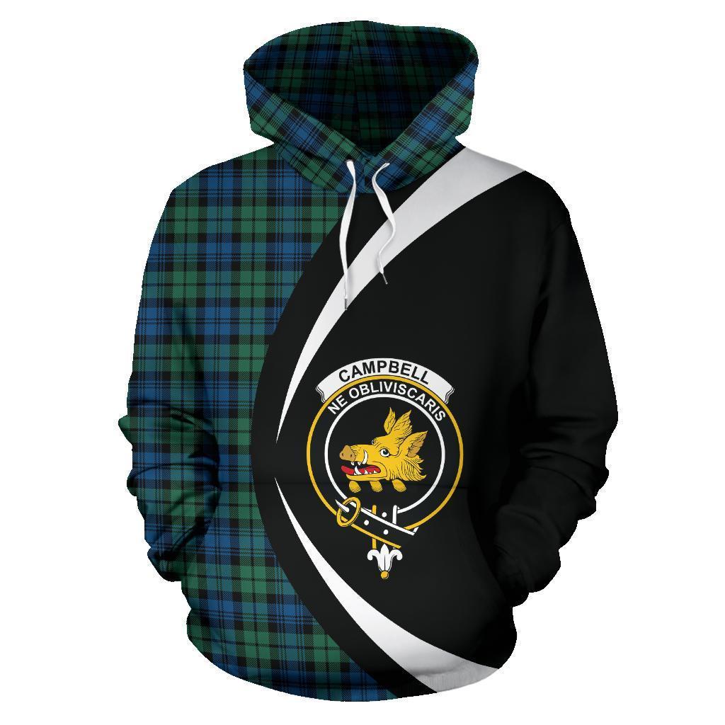 Campbell Ancient 02 Tartan Crest Hoodie - Circle Style