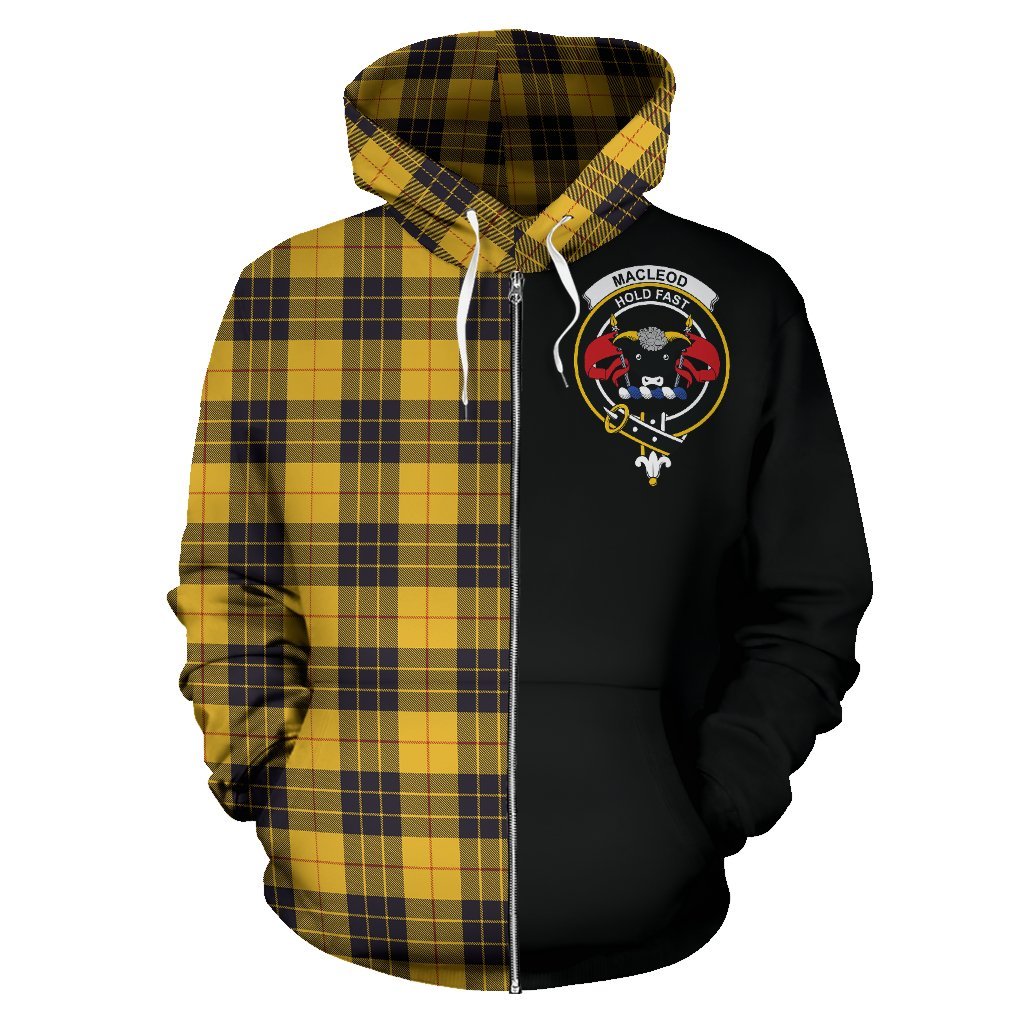 MacLeod of Lewis Ancient Tartan Crest Zipper Hoodie - Half Of Me Style