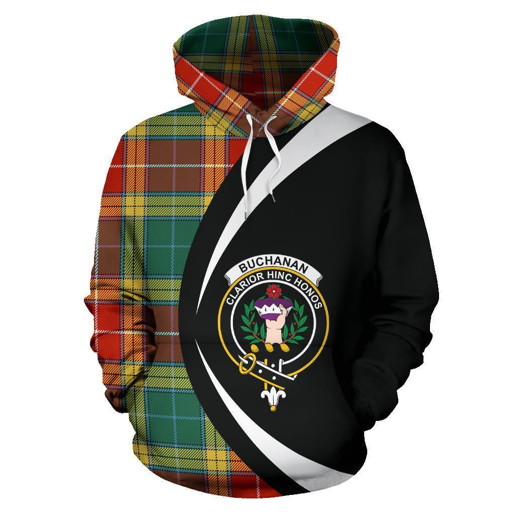 Buchanan Old Sett Tartan Crest Hoodie - Circle Style