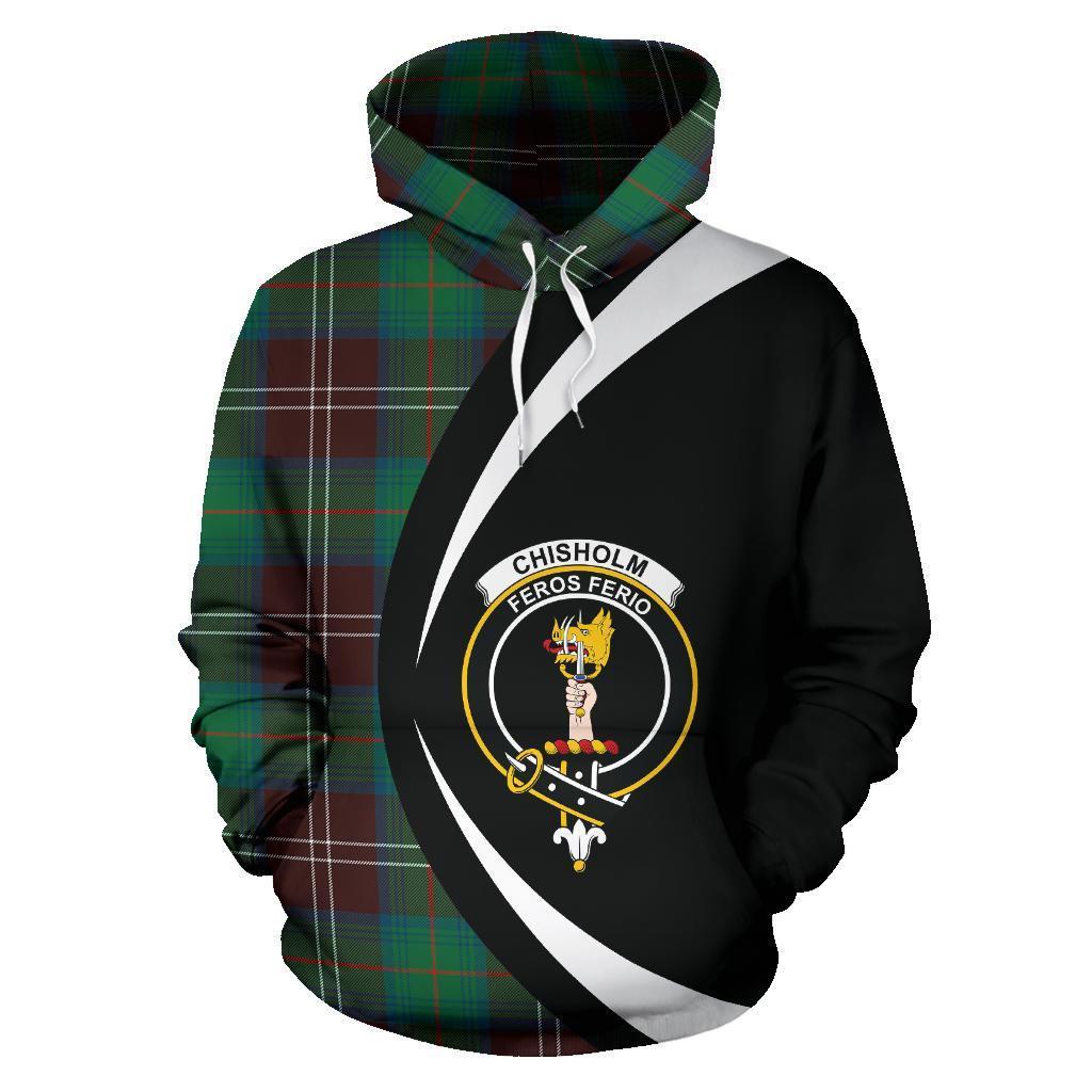 Chisholm Hunting Ancient Tartan Crest Hoodie - Circle Style