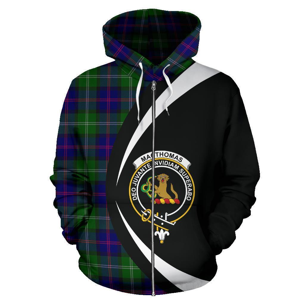 MacThomas Modern Tartan Crest Zipper Hoodie - Circle Style