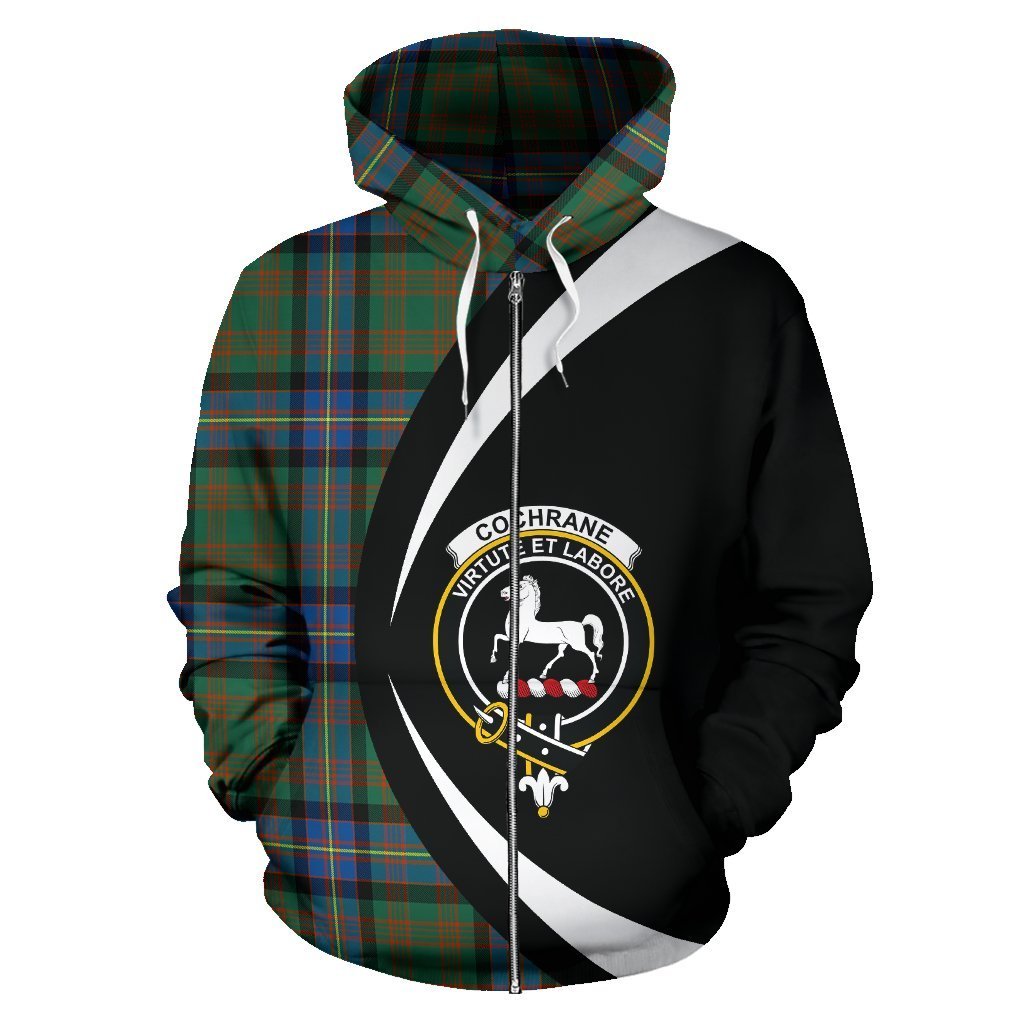 Cochrane Ancient Tartan Crest Zipper Hoodie - Circle Style