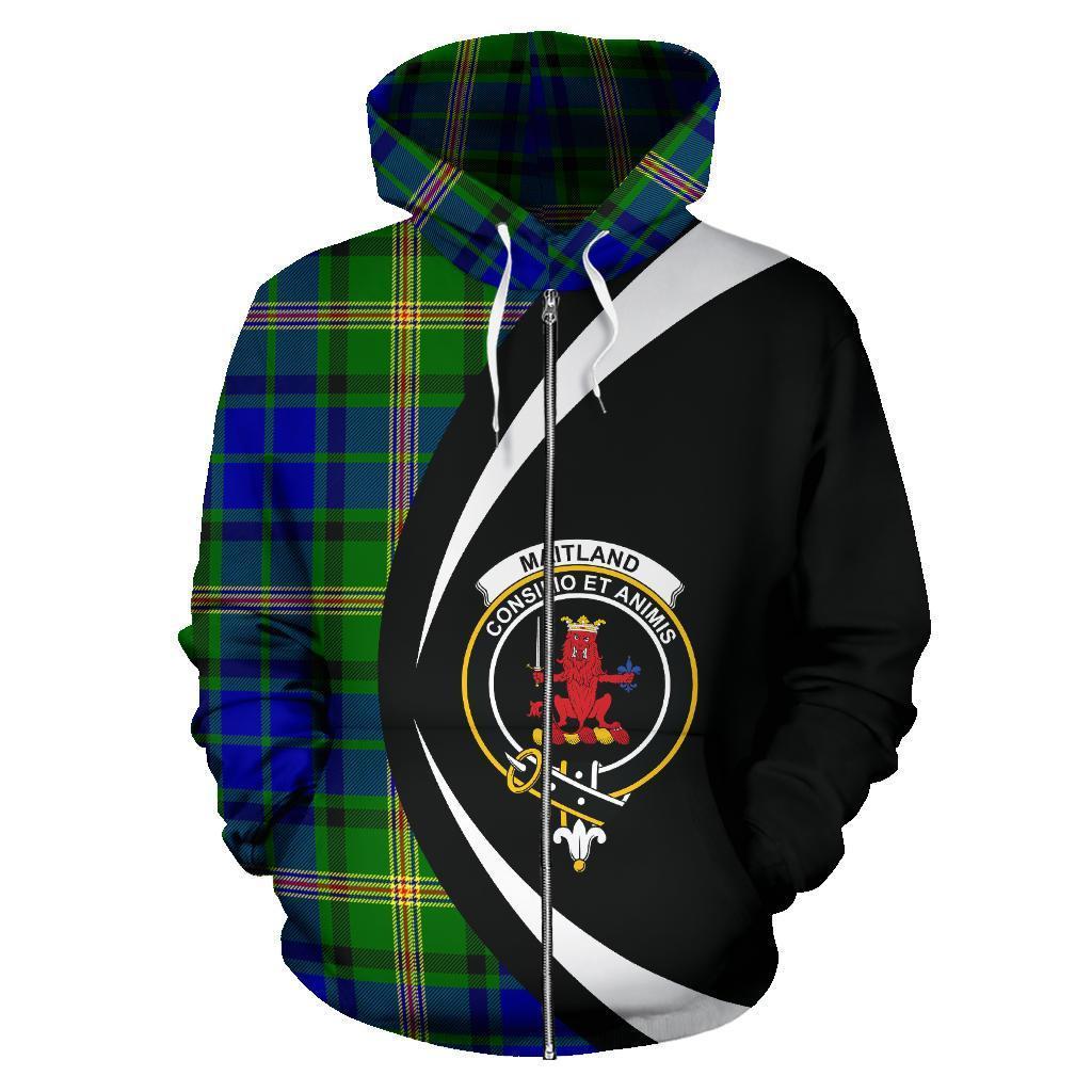 Maitland Tartan Crest Zipper Hoodie - Circle Style