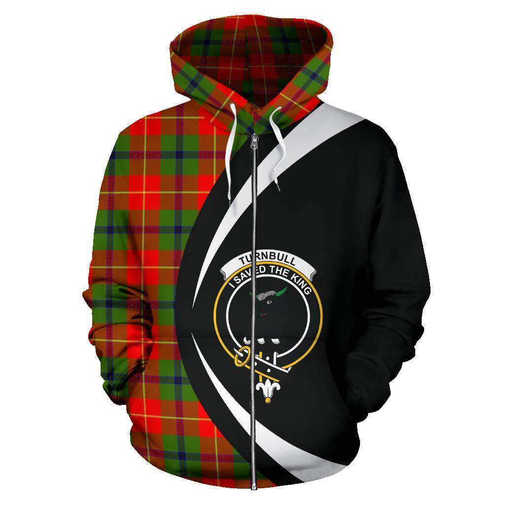 Turnbull Dress Tartan Crest Zipper Hoodie - Circle Style