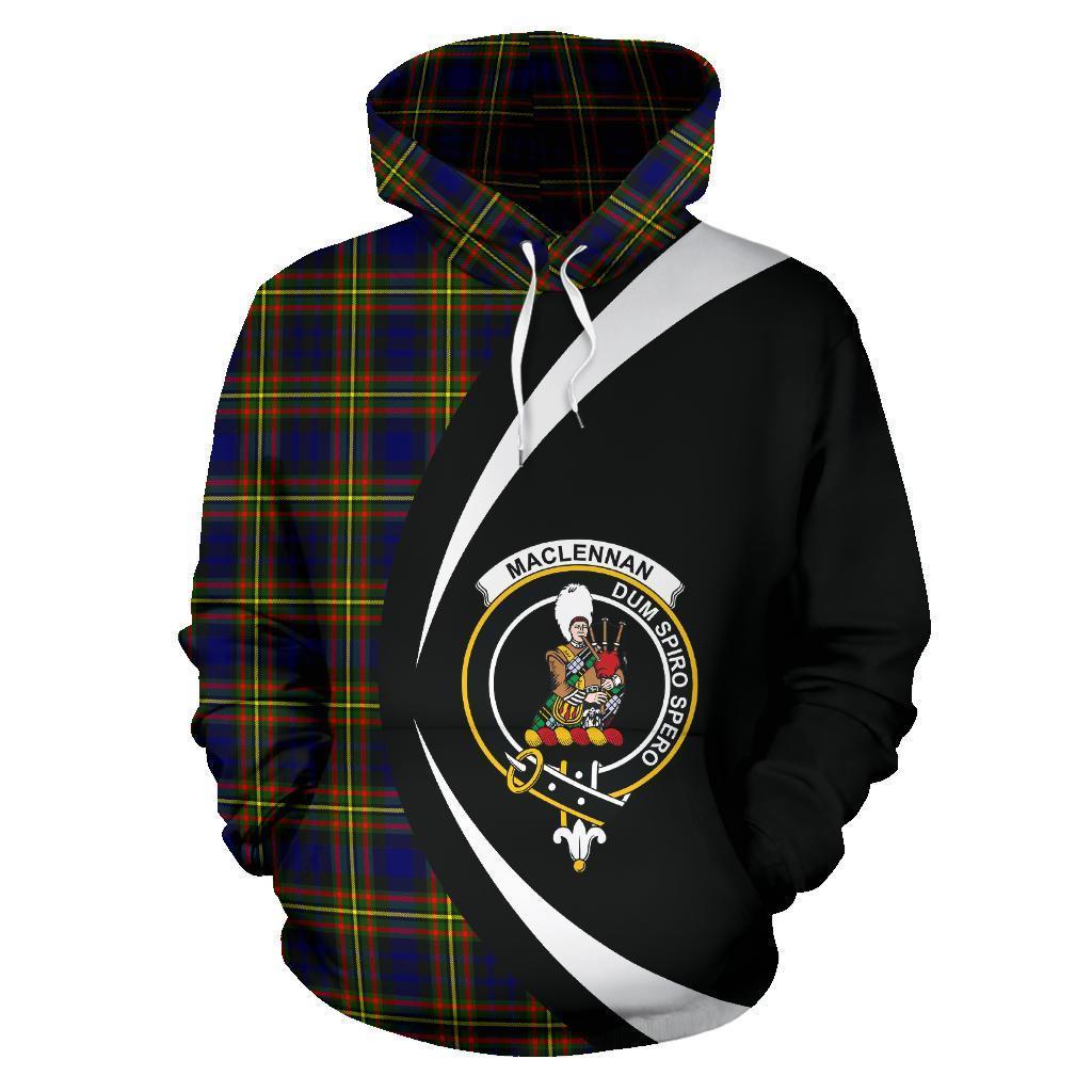 MacLellan Modern Tartan Crest Hoodie - Circle Style