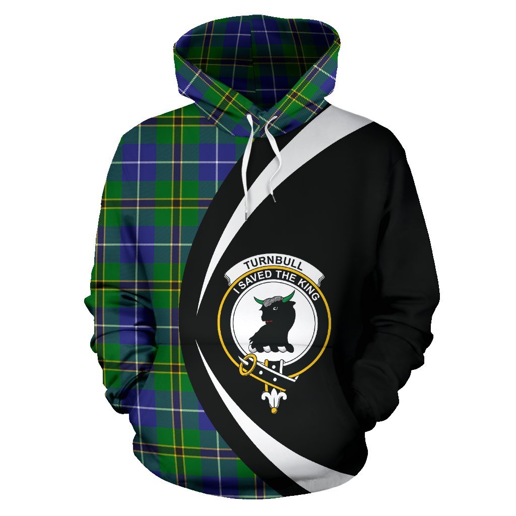 Turnbull Hunting Tartan Crest Hoodie - Circle Style