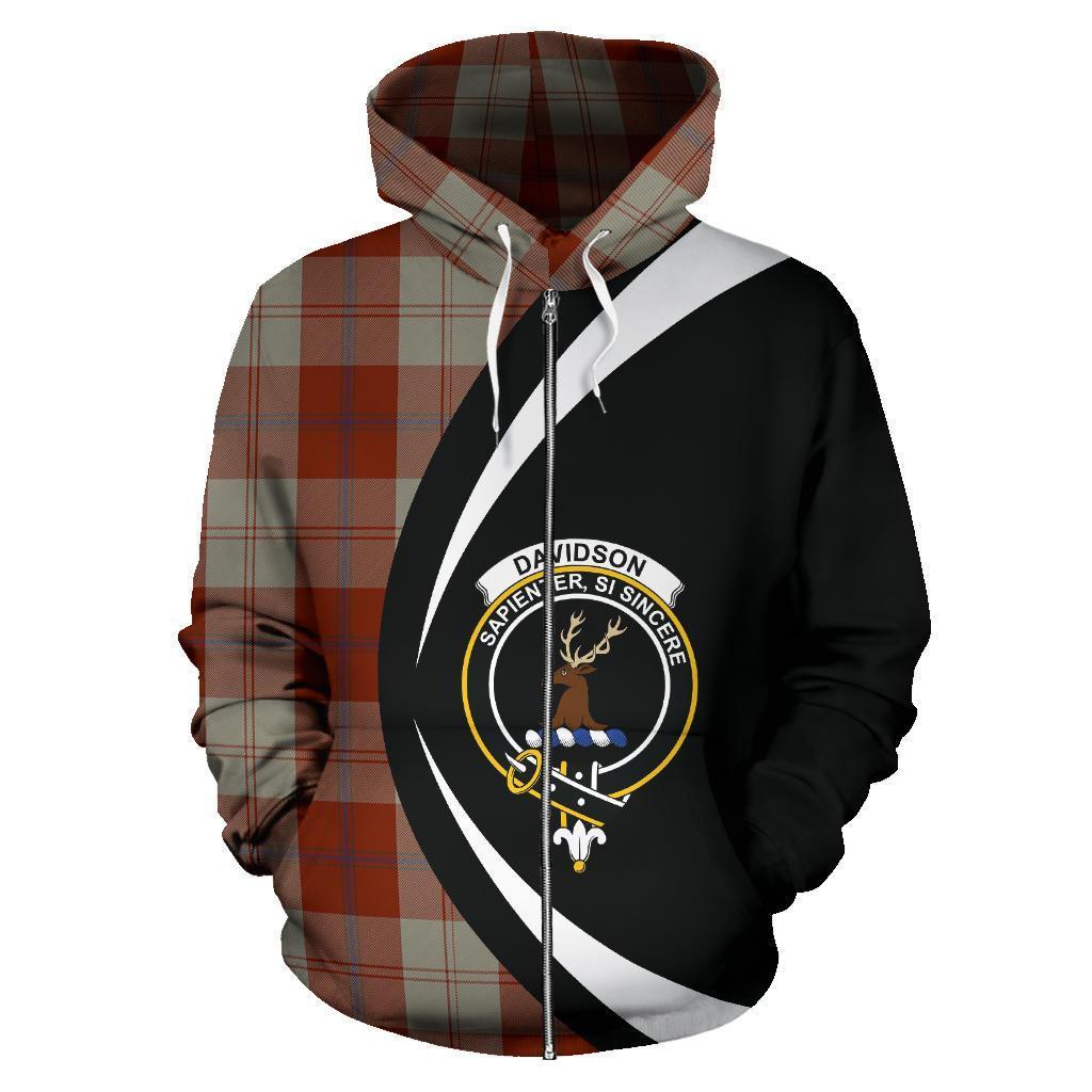 Davidson Dress Dancers Tartan Crest Zipper Hoodie - Circle Style