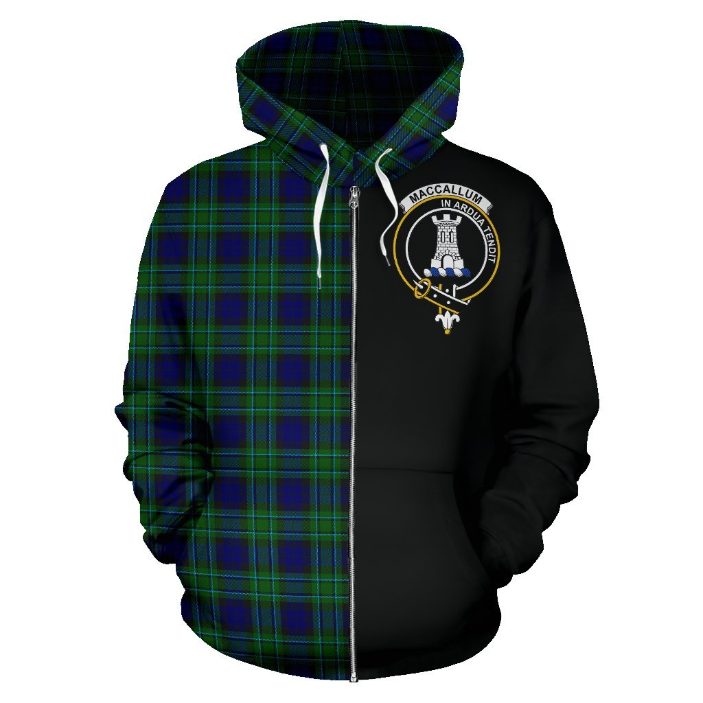 MacCallum Tartan Crest Zipper Hoodie - Half Of Me Style