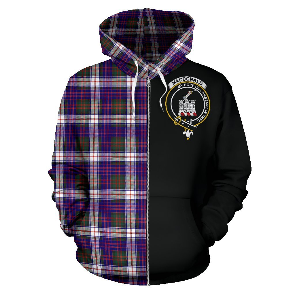 MacDonald Dress Modern Tartan Crest Zipper Hoodie - Half Of Me Style