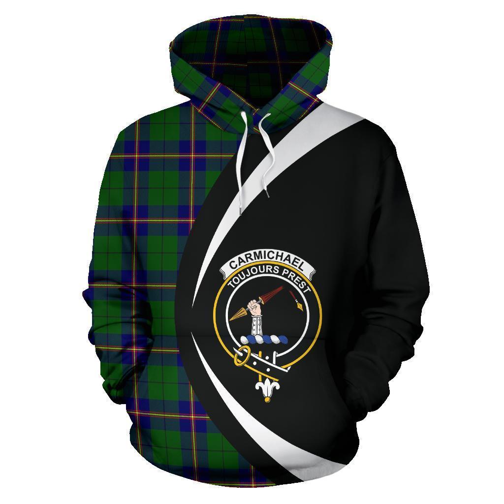 Carmichael Modern Tartan Crest Hoodie - Circle Style