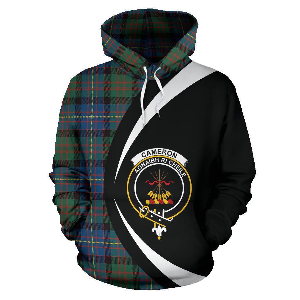 Cameron of Erracht Ancient Tartan Crest Hoodie - Circle Style