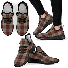 Cunningham Burgundy Dancers Tartan Mesh Knit Sneakers