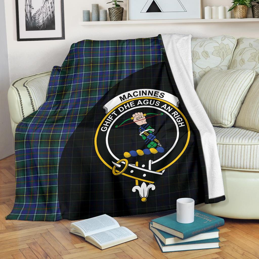 MacInnes Modern Tartan Crest Blanket Wave Style