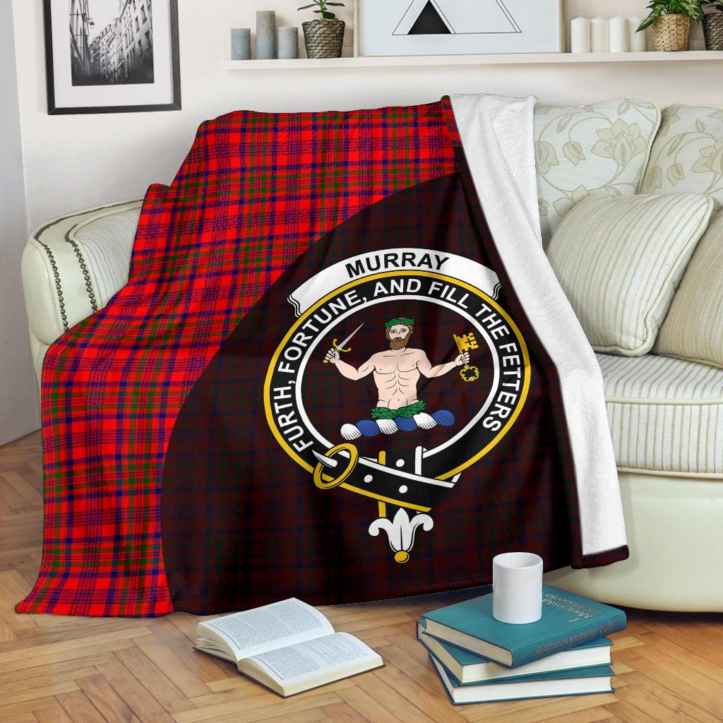 Murray of Tulloch Modern Tartan Crest Blanket Wave Style