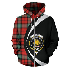 Kerr Ancient Tartan Crest Zipper Hoodie - Circle Style