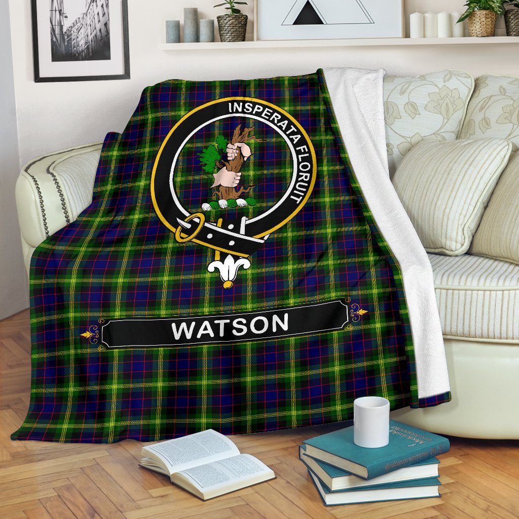 Watson Family Tartan Crest Blanket - 3 Sizes