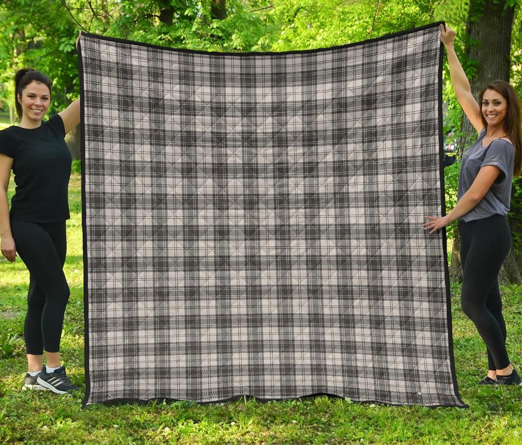 Douglas Grey Modern Tartan Quilt