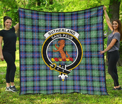 Sutherland Old Ancient Tartan Crest Quilt