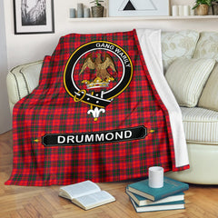 Drummond Family Tartan Crest Blanket - 3 Sizes