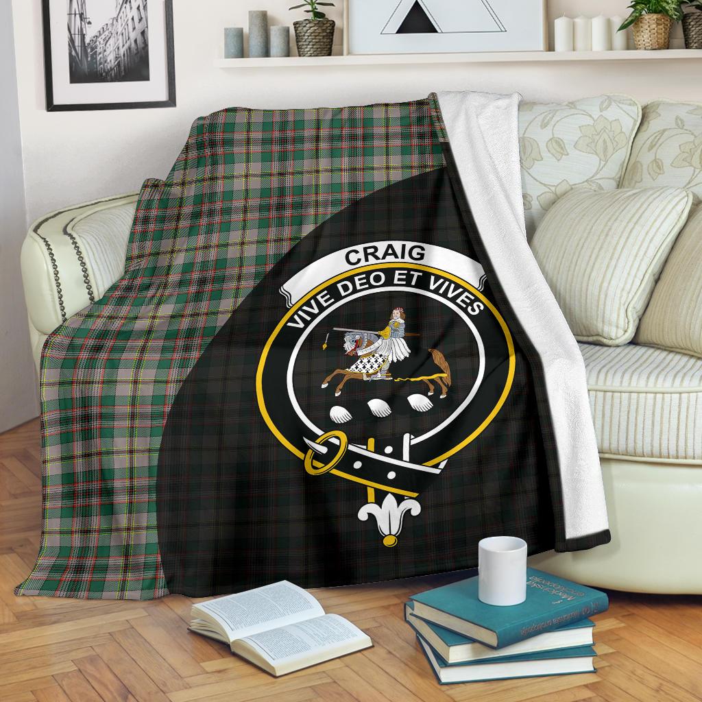 Craig Ancient Tartan Crest Blanket Wave Style