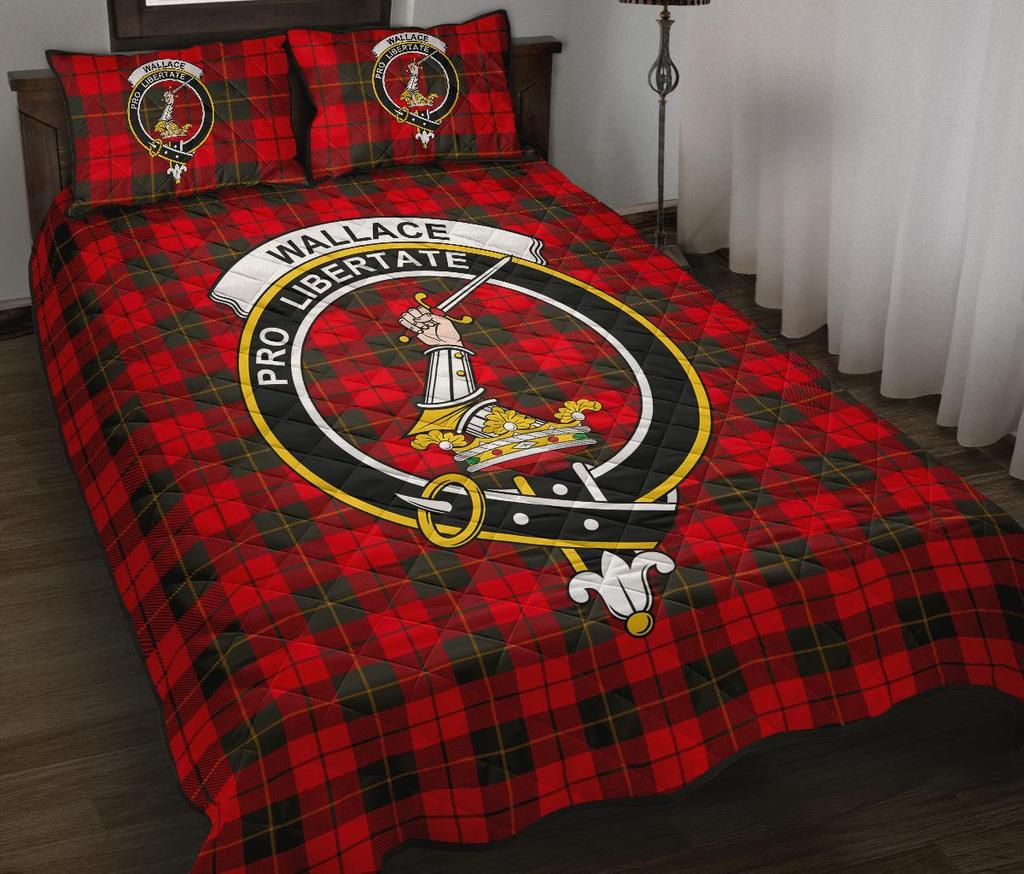 Wallace Weathered Tartan Crest Quilt Bed Set