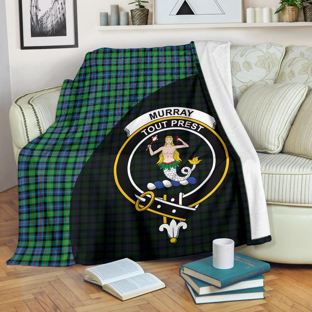 Murray of Atholl Ancient Tartan Crest Blanket Wave Style