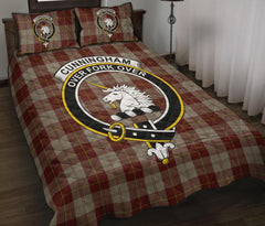 Cunningham Burgundy Dancers Tartan Crest Quilt Bed Set